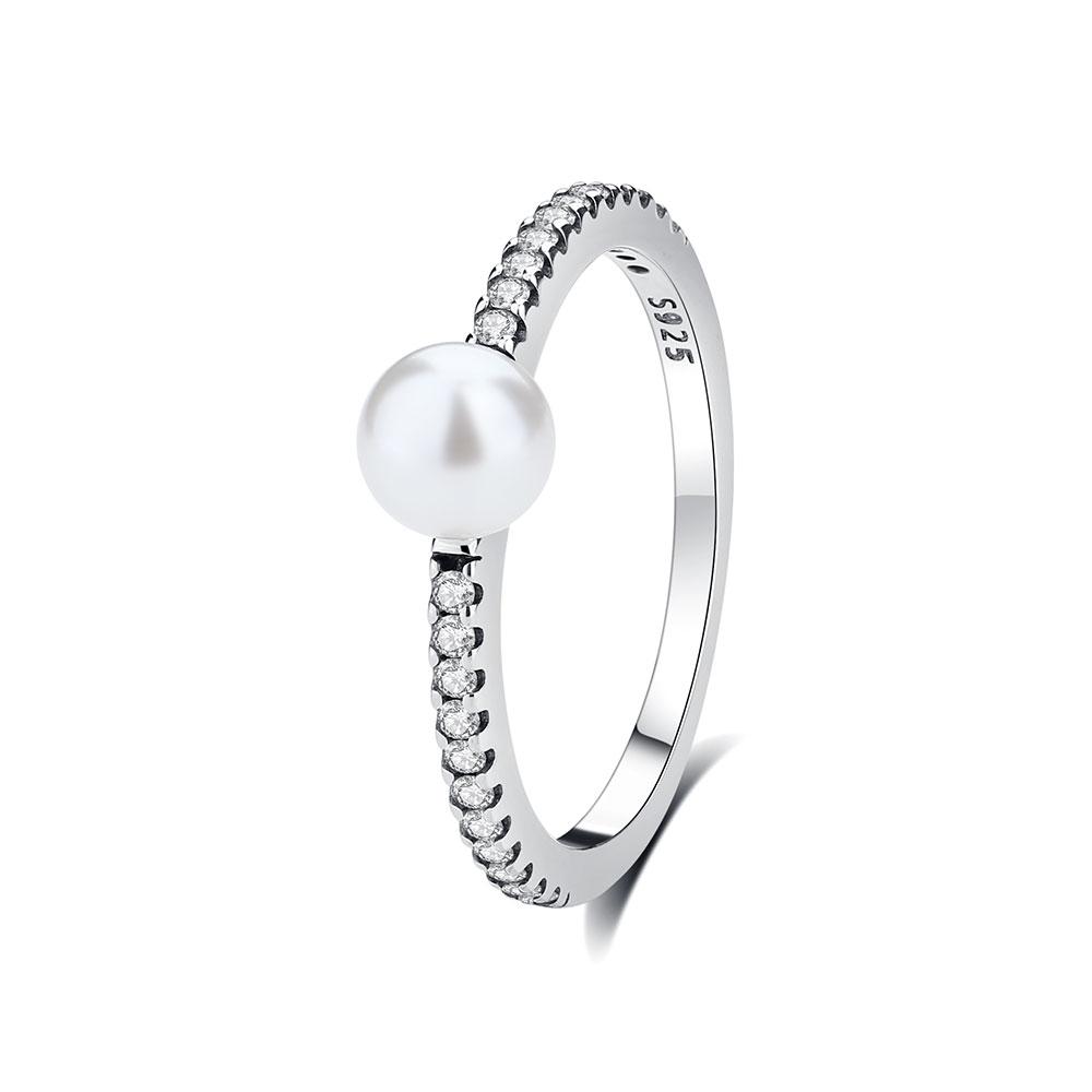 Original 925 Silver Ring Love Heart Pave CZ Crystal Stackable Rings For Women Wedding Engagement Birthday Gift Jewelry