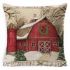 Christmas Snowman Pillowcase Living Room Decoration Linen Pillowcase New Year Santa Claus Christmas Sofa Cushion Cover