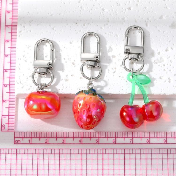 Fashion Cherries Charm Handbag Pendant Keychain Women Exquisite Fruit Cherries Bag Accessory Eye Catching Gift for Women