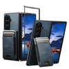 Кожаный чехол SUTENI для Samsung Z Fold 7/6/5 - Текстура вощеной кожи, Эластичная лента, Слот для карт, Функция подставки