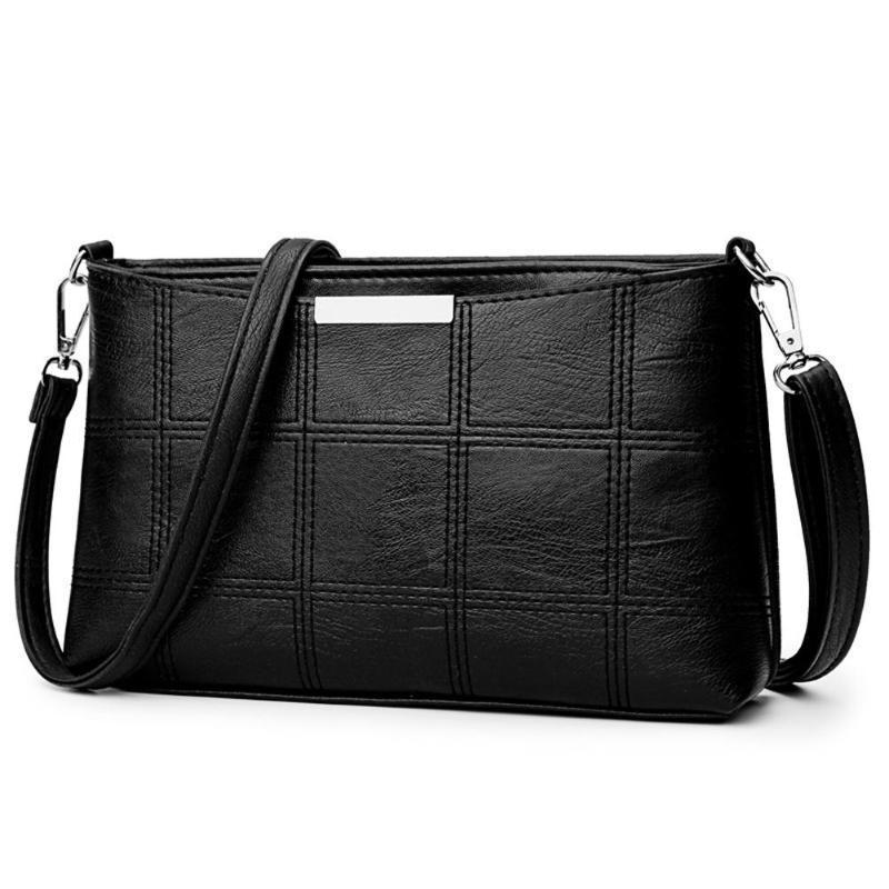 Модная женская сумка PU Plaid Messenger Bag Crossbody Сумки через плечо