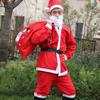 Polyester Adults For Men White and Red Belt Cosplay Suits Christmas Clothes Santa Claus Costume Hat