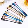 304 Stainless Steel Long Handle Stirring Spoon Coffee Tea Spoons Dessert Spoon Stirring Rod Tiny Spoon Gold Kitchen Accessories