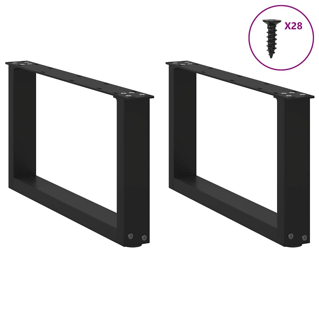 Vidaxl Nogi Do Stolika Kawowego, 2 Szt., Czarne, 70X(30-31) Cm, Stal