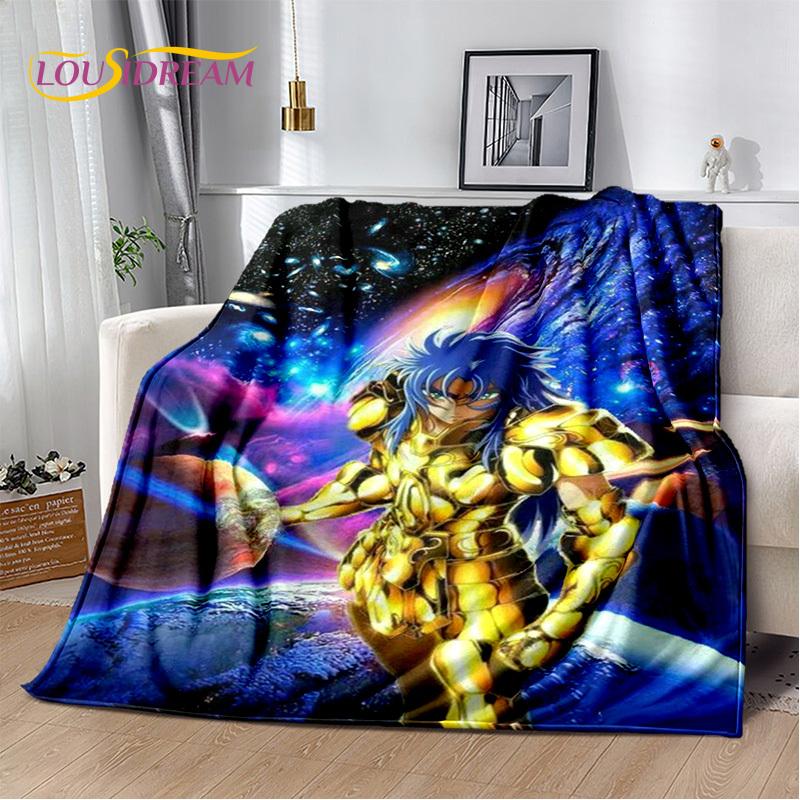 Мультфильм Saint Seiya 3D Ретро Аниме HD Мягкие Одеяла, Сохраняющие Тепло Фланелевые Пледы для Пикника Кровати Дивана Дома Спальня Подарки Дети