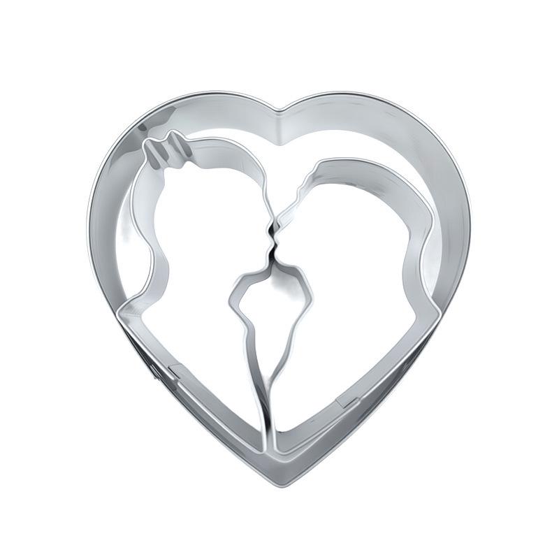 Stainless Steel Bride & Groom Cookie Mold Set - 2 Pieces for Valentine's, Wedding, and Pastry Baking