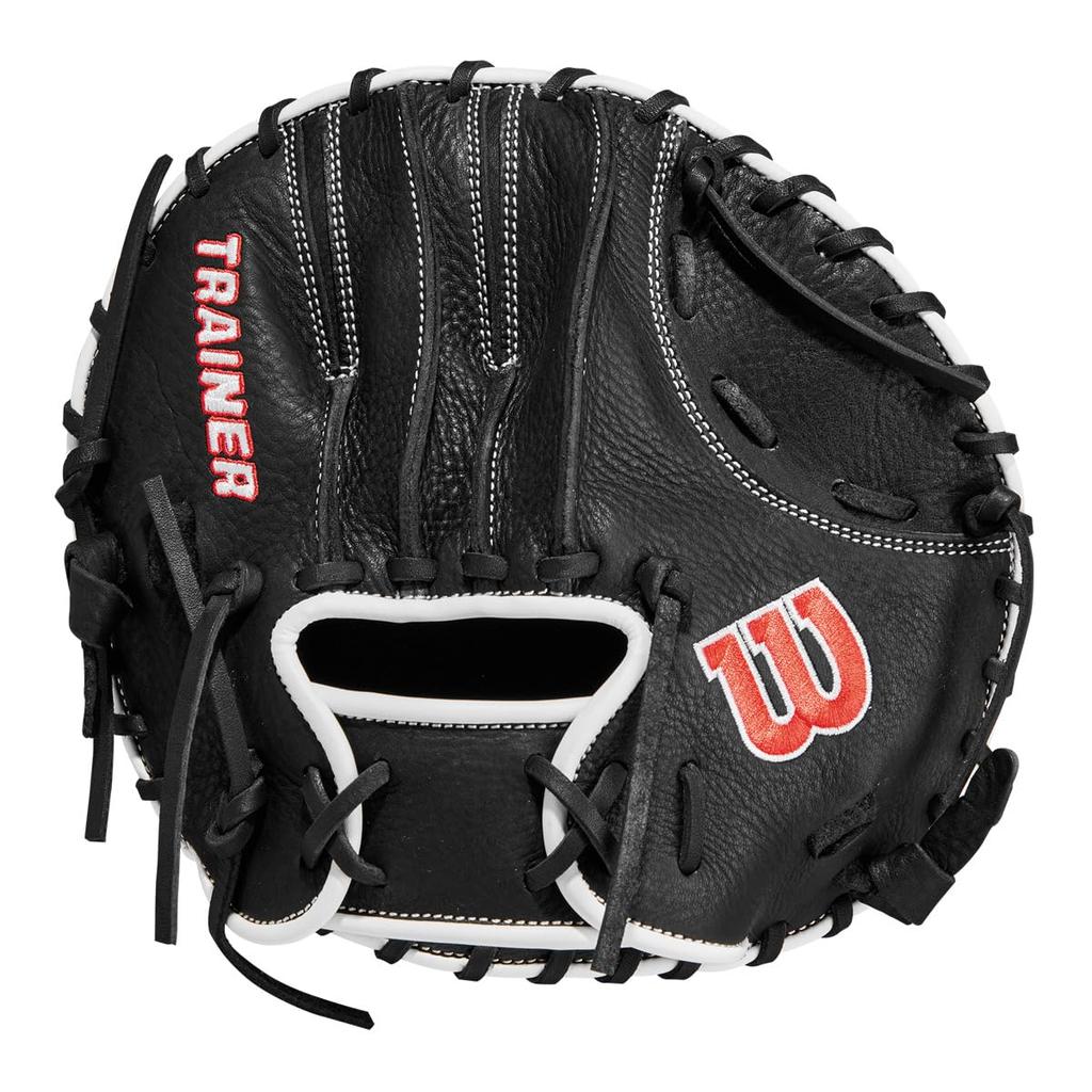 Wilson TRAINER Hard Baseball Black Pancake-Shaped Glove, (WBW103187/WBW100997275)