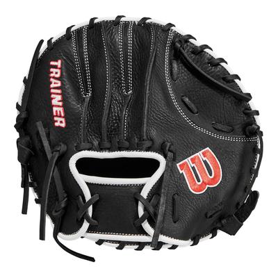 Wilson TRAINER Черная бейсбольная перчатка в форме блинчика, (WBW103187/WBW100997275)