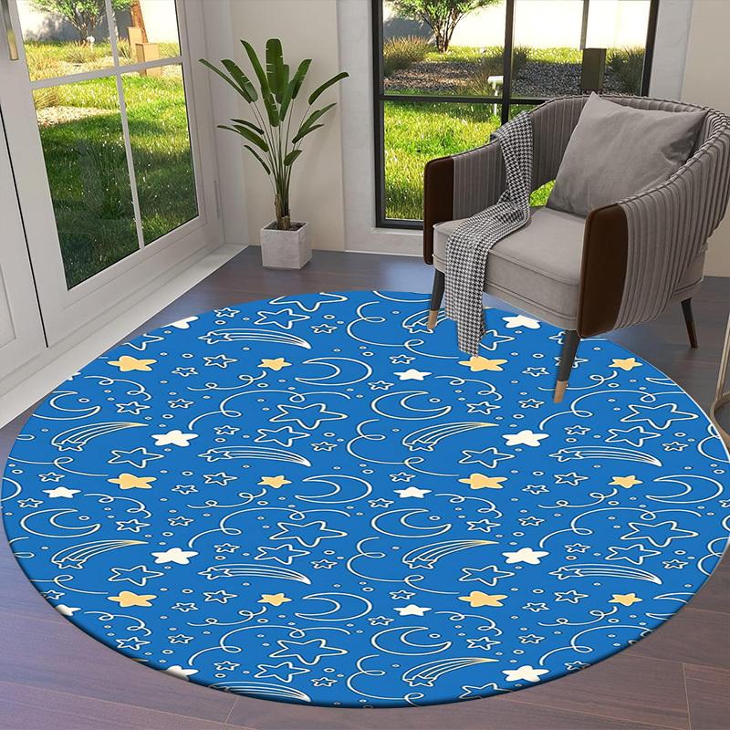 1pc Office Carpet Chair Mats Stars, Moons, and Shooting Stars Pattern Perfect for Decorating Office Chairs, Living Rooms, Or Bedrooms
