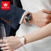 OLEVS Couple Watches Luxury Fashion Steel Ceramic Quartz Wristwatch Waterproof Luminous Man and Woman Watch Exquisite Gift Box