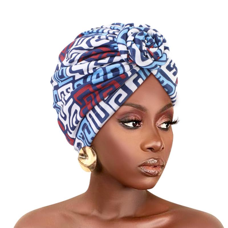 Европейская и американская этническая шапка-платок с цветком в виде диска ветра, эластичная индийская шапка с принтом, шапочка для химиотерапии Tjm-342B