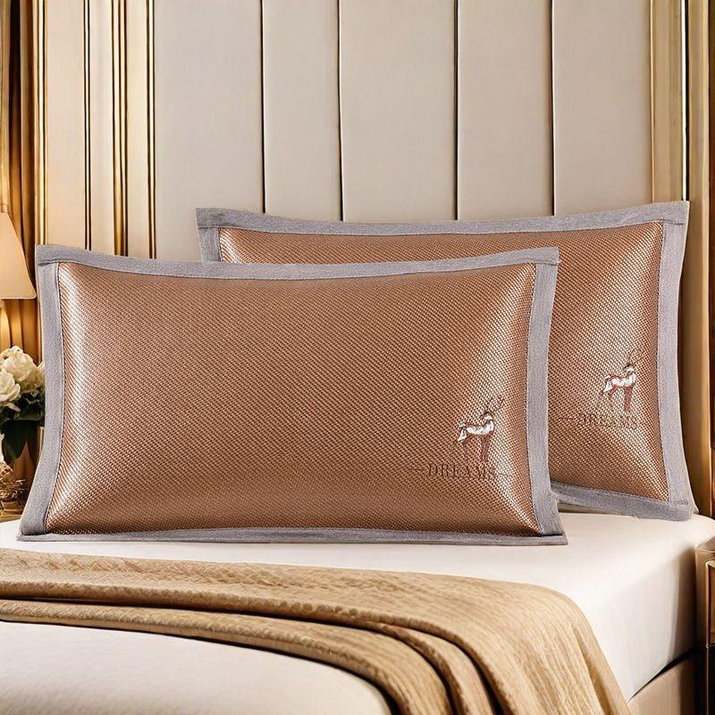 Summer Ice Silk Dual-Sided Cool Pillowcase: Washable, High-Grade, and Perfect for Students and Adults