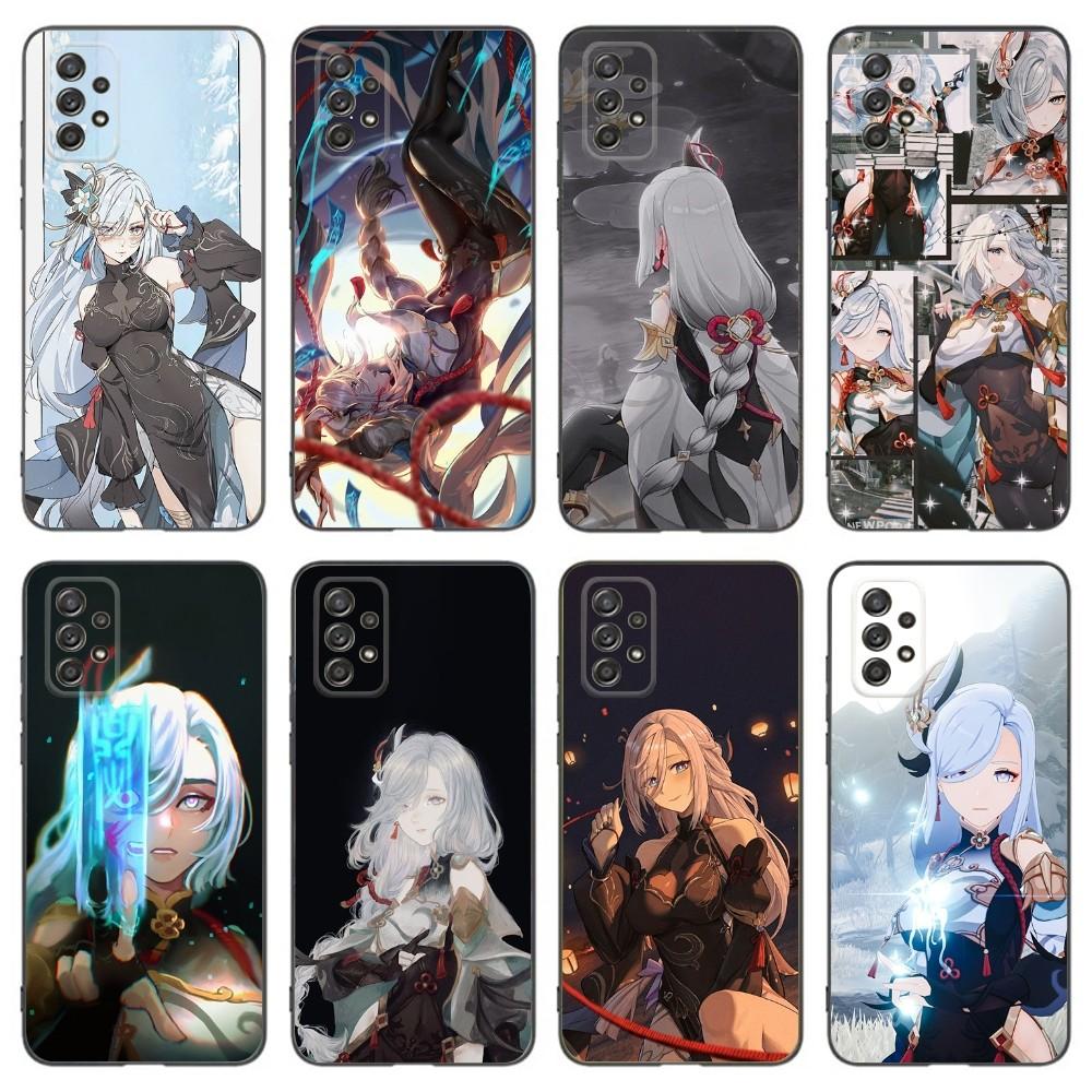 Чехол для телефона Genshin Impact Shenhe для Samsung Galaxy A13, A21s, A22, A31, A32, A52, A53, A71, A80, A91, Мягкий черный чехол для телефона