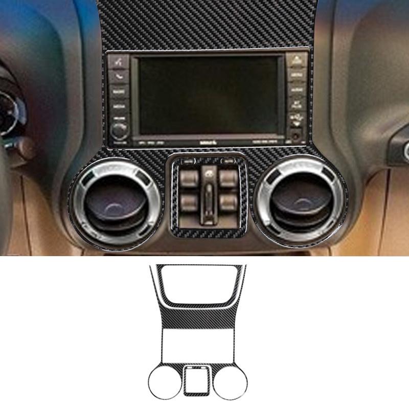 Аксессуары для салона автомобиля для Jeep Wrangler JK 2011 2012 2016 2014 2015 2016 2017 Черное декоративное углеродное волокно