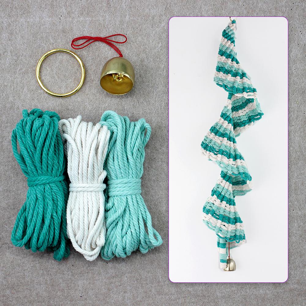 1Set Beginner-Friendly Macrame Kit Gradient Wind Chime DIY Polyester Bell Home Decor Garden Decor Gift Guide for Lovers
