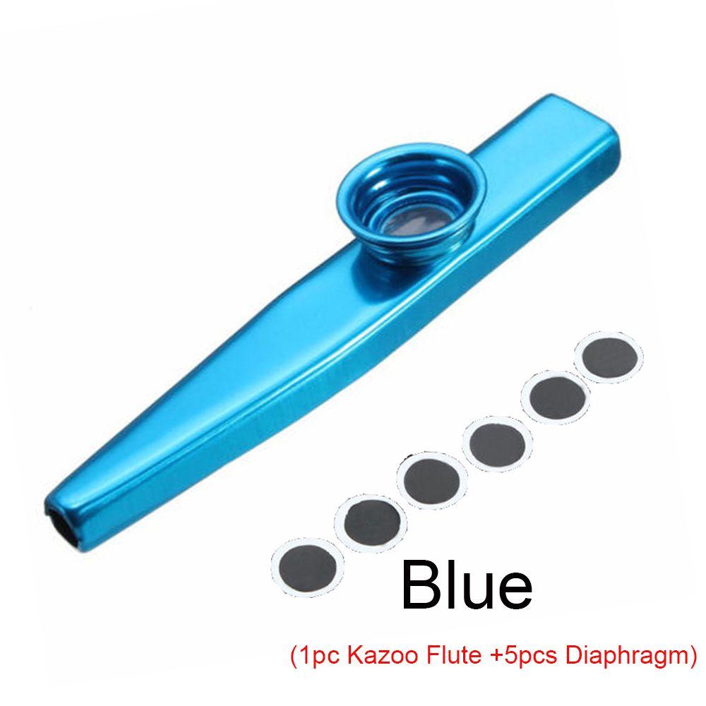 Party Aluminum Gift Children Kids Kazoo Flute 5 Pcs Diaphragm Harmonica Metal
