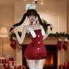 Красный костюм Рождественского кролика Женская униформа Костюм для ролевых игр Облегающая юбка Новогодний подарок Для девочек Наряд для вечеринки в честь дня рождения