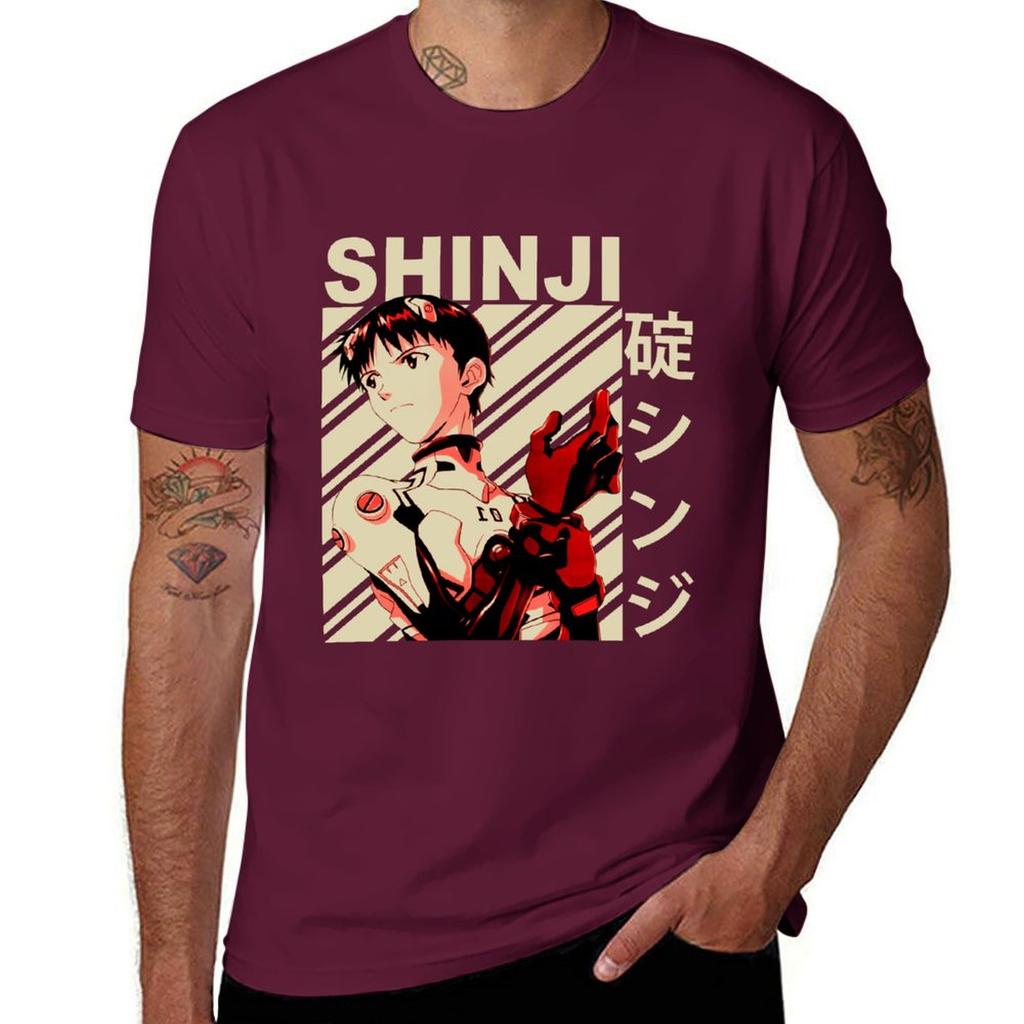 Синдзи Икари - Винтажная футболка с рисунком, мужская футболка, милая одежда, для мальчиков, с принтом животных, графика, мужская футболка