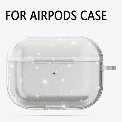 Для Airpods Pro 1 2 Прозрачный чехол для наушников с блестками Беспроводная Bluetooth-гарнитура Силиконовый чехол с брелком Для Air Pods 3 2 1