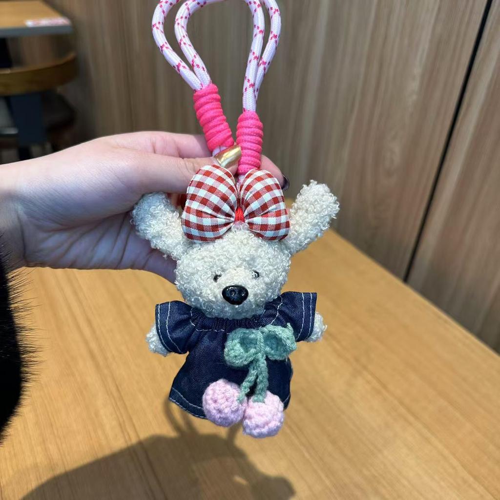 Корейский милый плюшевый мишка-подвеска - кукла-игрушка ручной работы для сумок и телефонов