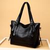 Leather Shoulder Bag, Large Capacity Fashionable Splicing Handbag, Waterproof Tote Bag