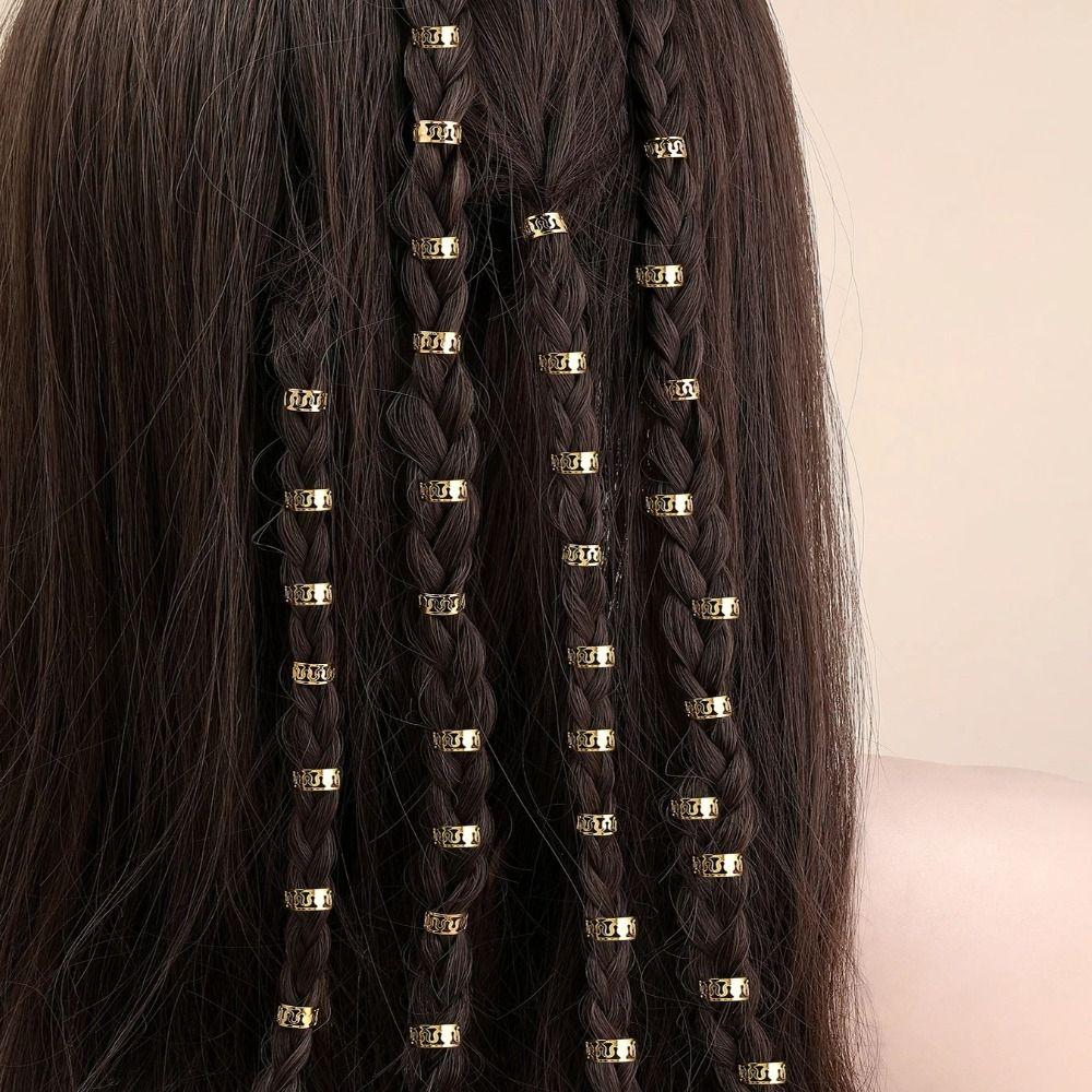 50 шт., грязная коса, заколка для волос, полые пряжки для волос, плетение волос, металлические манжеты, украшение