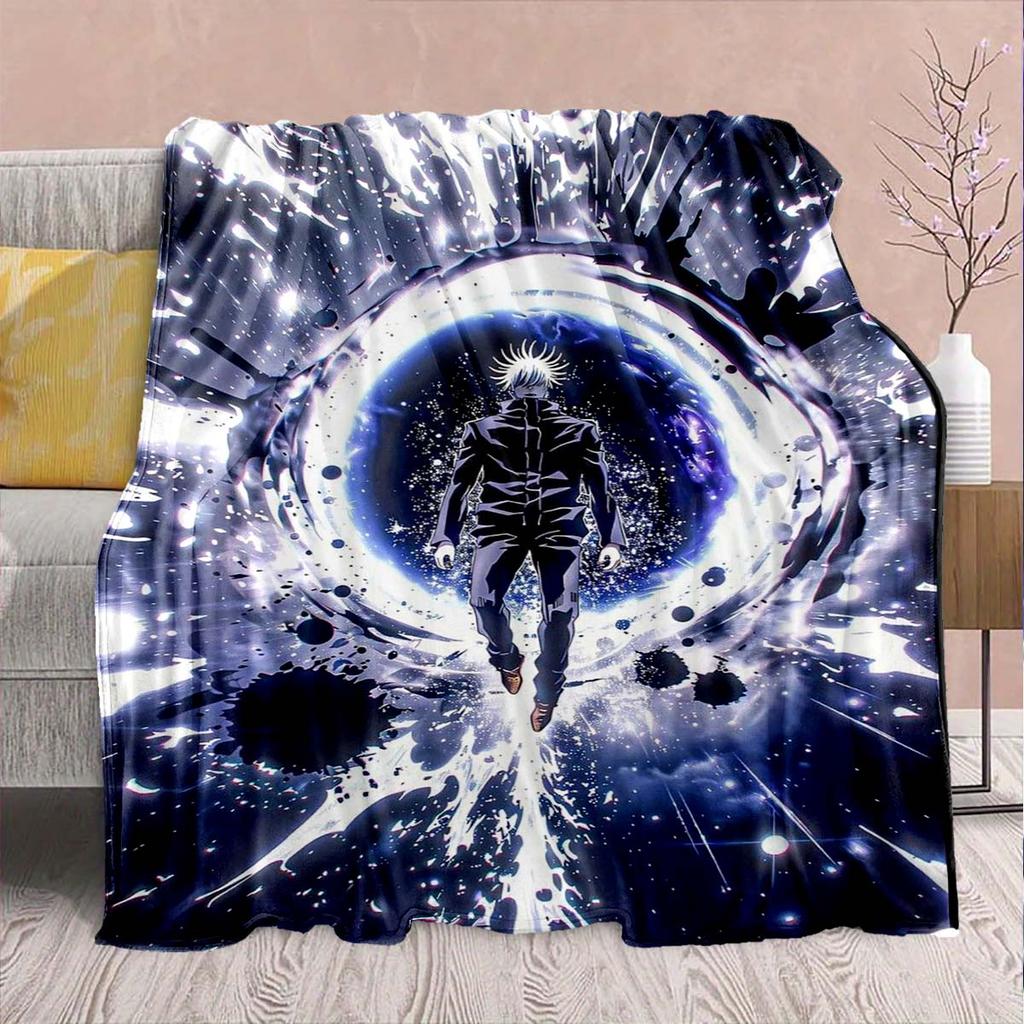 Jujutsu Kaisen Flannel Pattern Blanket Warm Soft Throw Lightweight Plush Sofa Bed Home Decor -QJY
