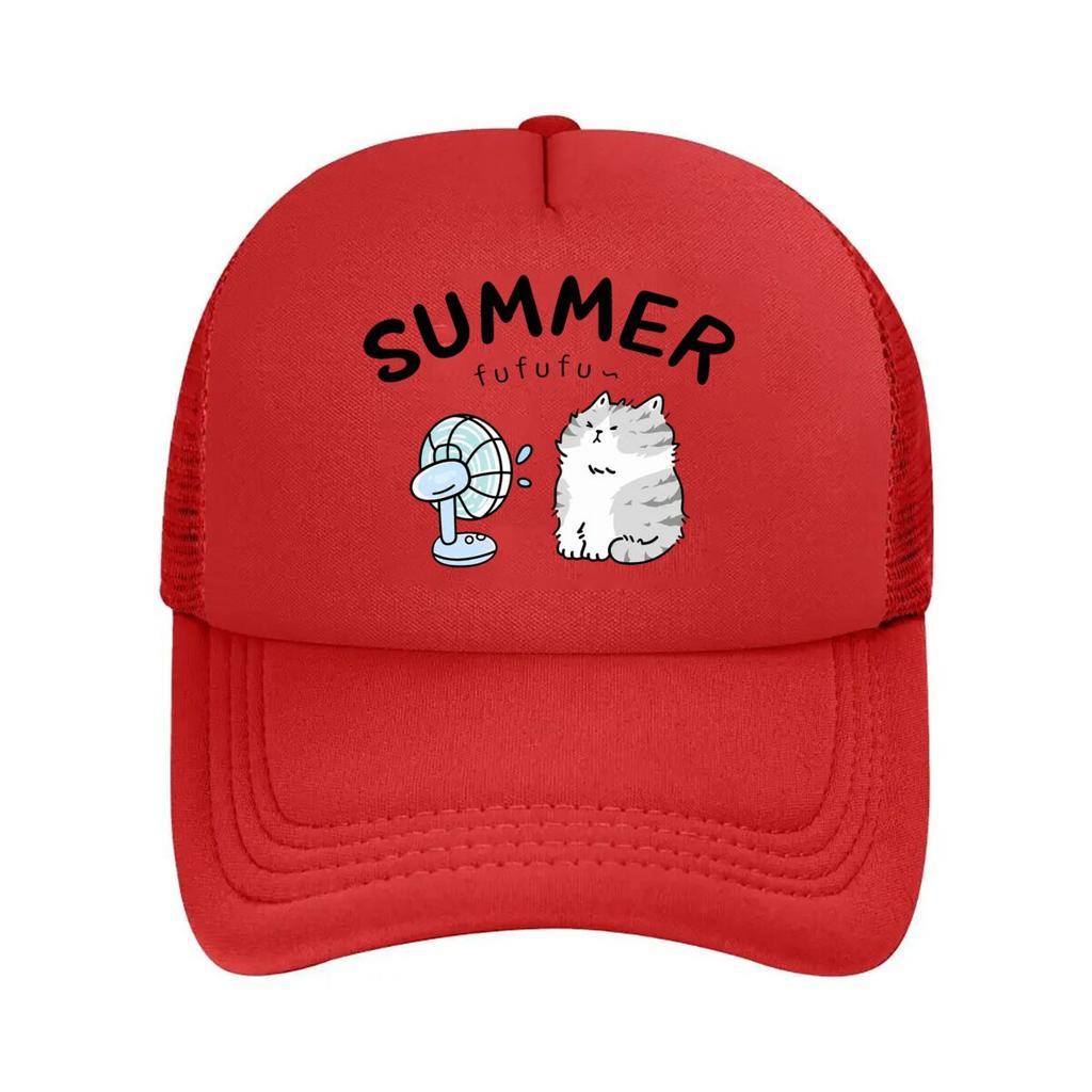 SUMMER Fufufu Cat Fan Cute Cartoon Mesh Baseball Cap Casual Hat Outdoor For Womens Unisex FeUnisex