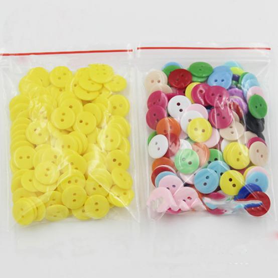 100Pcs Round Candy Color Resin DIY 2 Holes Buttons Scrapbooking Sewing Accessory