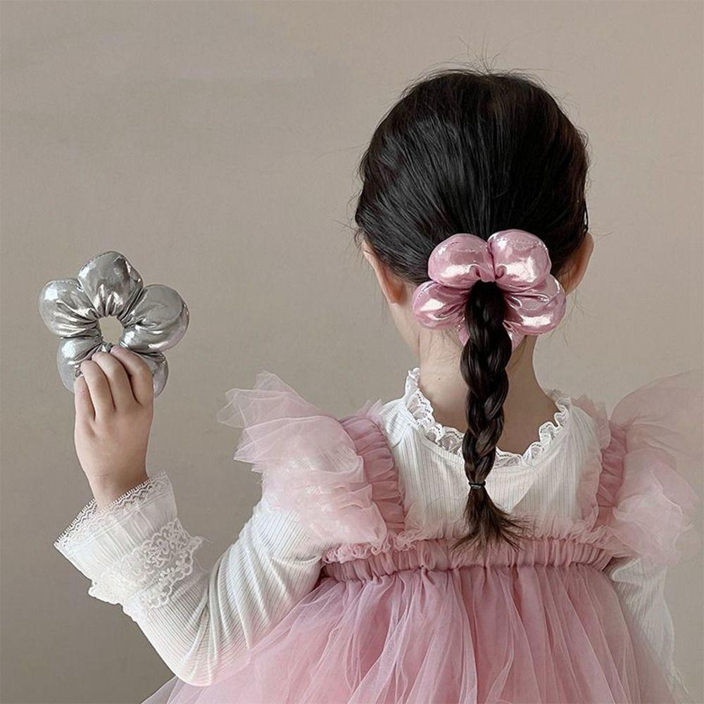 Flower Shape Large Hair Scrunchies Sponge Exaggerated Hair Ring Fashion Elastic Hair Rope Baby
