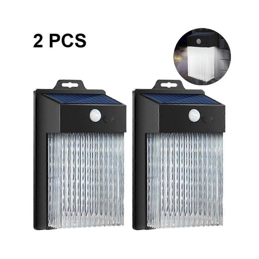 2 pcs LED Solar Lights Outdoor, Exterior Solar Powered Lights Security Motion Sensor Lights with 3 Lighting Modes, IP65 Waterproof Wireless for Outsid