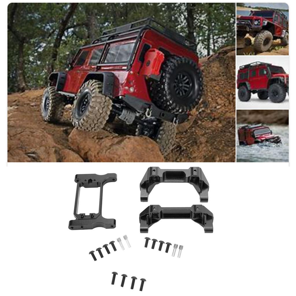 RC Front Rear Bumper Mount Servo Mount Set Aluminum Alloy Bumper Mount Servo Mount for 1Celsius10 RC Crawler Car