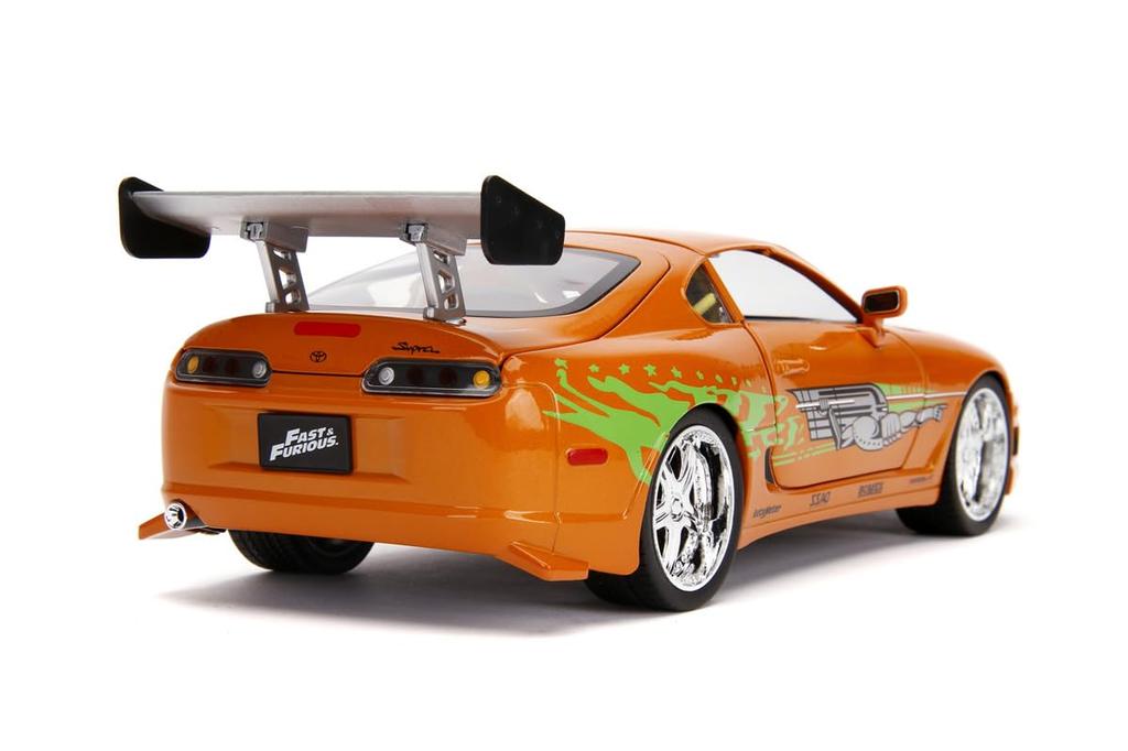 Jada Toys Fast and Furious Series 1995 Toyota Supra Orange with Brian Finished Product 1/18 F&F (Brian) Figure/Lighting