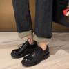2025 Повседневная женская кожаная обувь Удобная для ходьбы на открытом воздухе Путешествия Однотонные шнурованные балетки Круглый носок Женская обувь