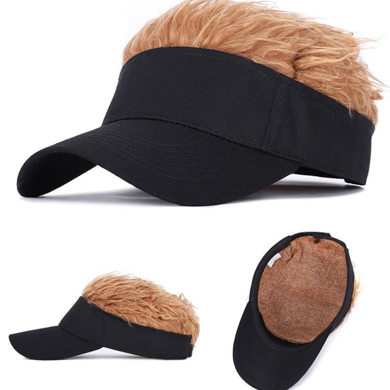 Мужская и детская однотонная бейсбольная кепка с накладными волосами, спортивная шляпа для гольфа, солнцезащитный козырек, парик, шляпа
