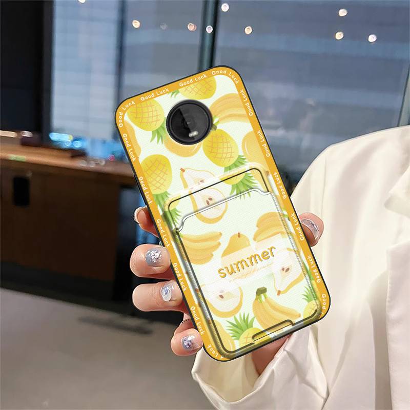 Silicone Fashion Design Phone Case For MOTO Z4 Play Full Wrap Shockproof Cute Card Slot TPU Soft Case Cartoon Back Cover