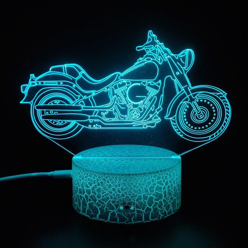 3D лампа мотоцикл горный велосипед светодиодный ночник USB кабель батарея красочный ночник спальня декор подарок на день рождения для мальчиков мужчин