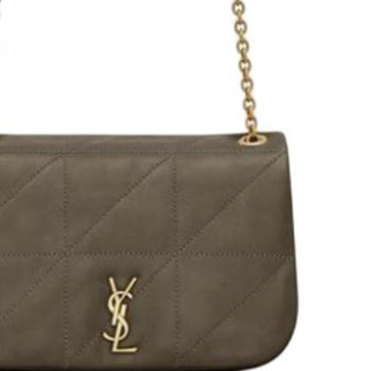 Saint Laurent Ysl Jamie 4.3 Металлический Логотип Стеганая Кожаная Сумка Кроссбоди На Плечо Женские Сумки Светлый Мускус 766754-AAB32-3212