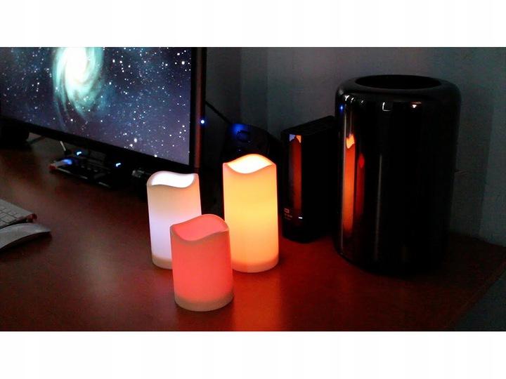 Świeczki Led 3 Sztuki Rgb Świece Świeca +Pilot