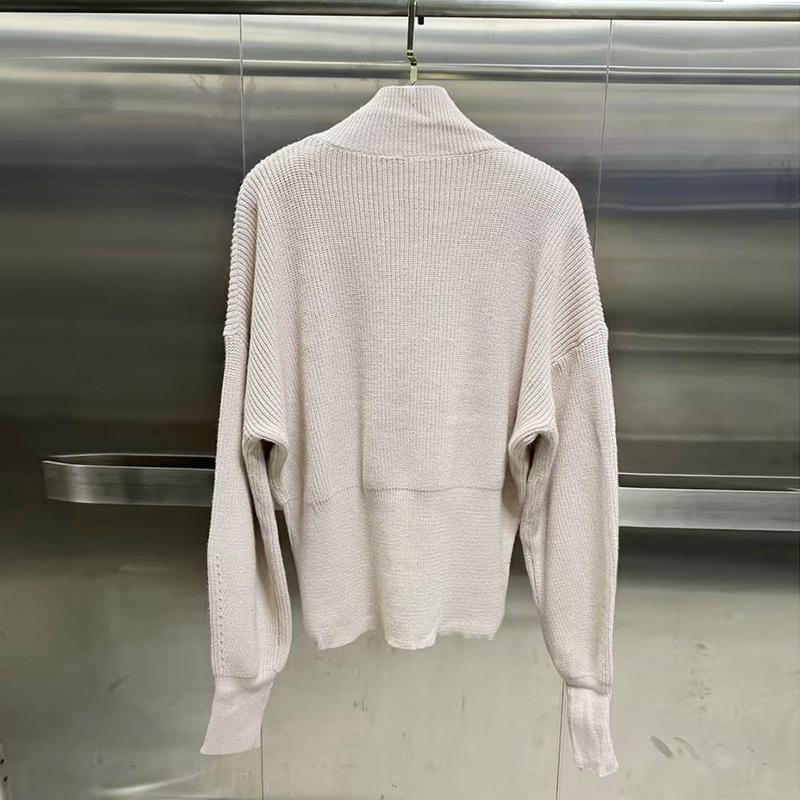 Women's Slim French Knit Sweater with 3D Bow, High Neck - Summer 2026 Arrival