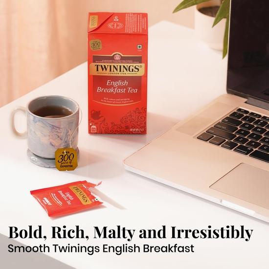 Twinings English Breakfast Tea, 25 Tea Bags | Pack of 1 | English Classic Range | Premium Black Tea | Medium Strength