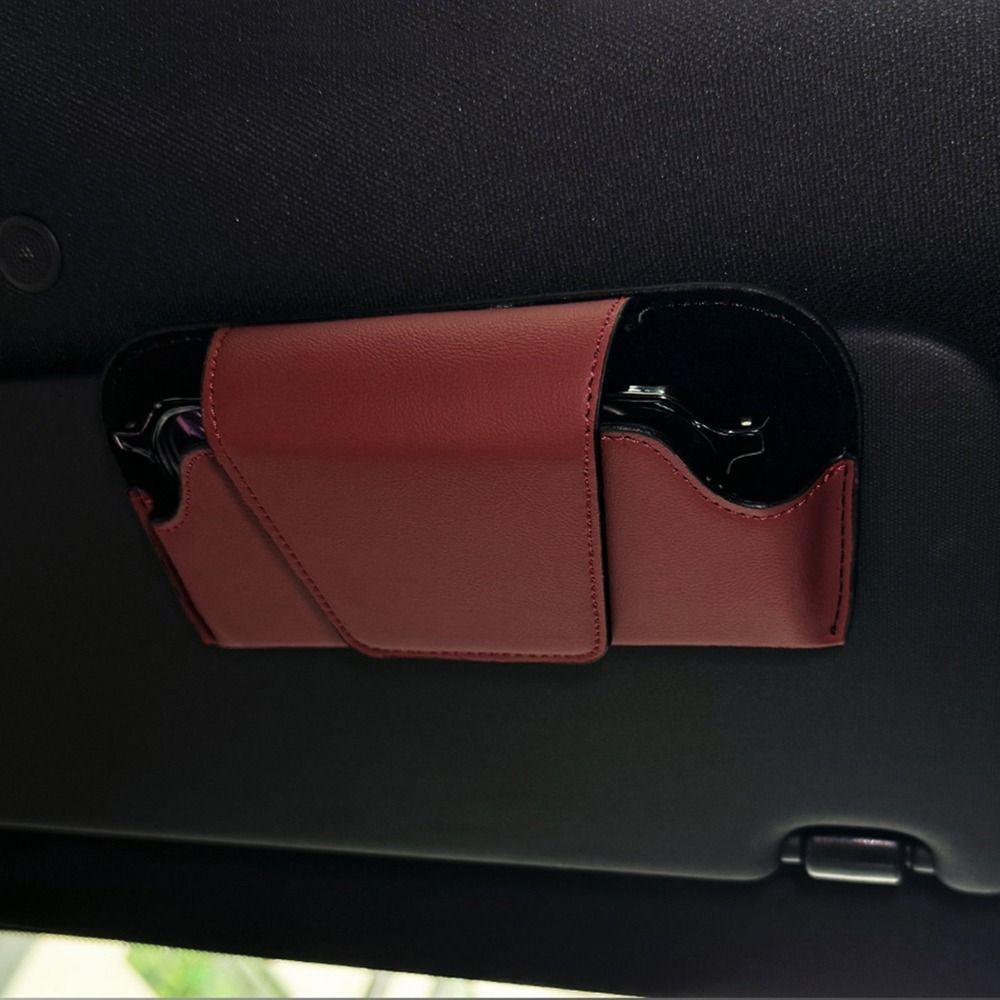 Футляр для автомобильных очков из искусственной кожи, многофункциональный зажим для хранения солнцезащитных очков, аксессуары для салона автомобиля