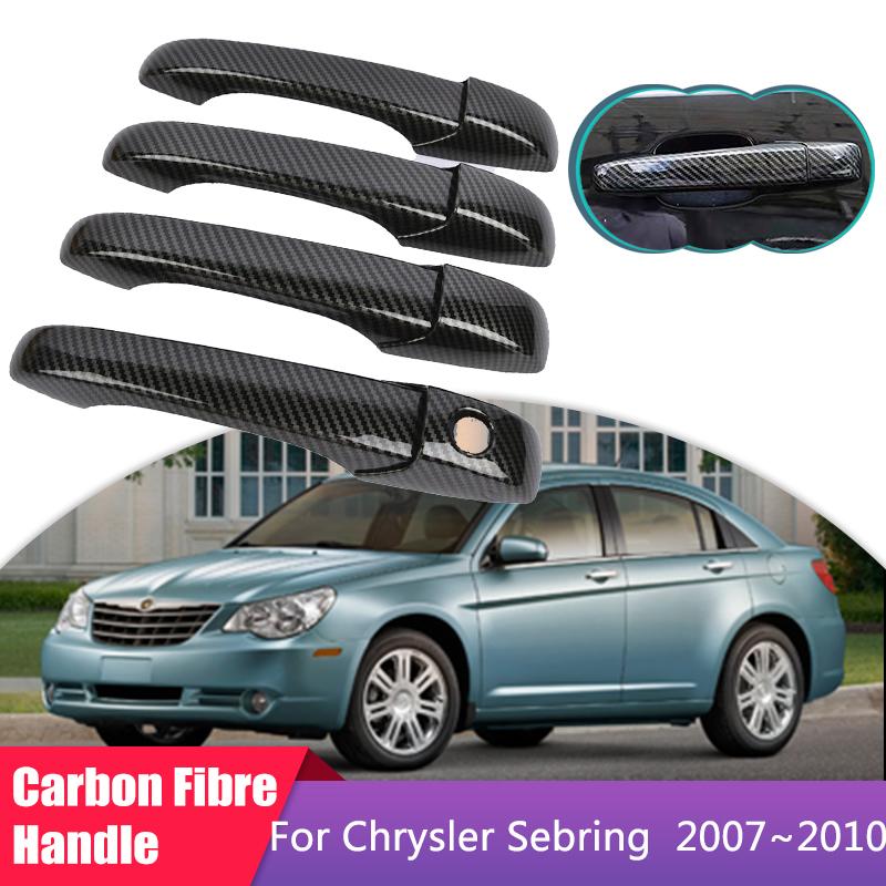Carbon Fiber Door Handle Cover Fit for Chrysler Sebring MK3 JS 2007 2008 2009 2010 Car Accessories Gadget Decorate Stickers Trim