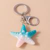 Fashion Summer Beach Starfish Keychain Women Girls Marine Life Key Ring Pendants for Handbag Decor DIY Handmade Jewelry Gifts