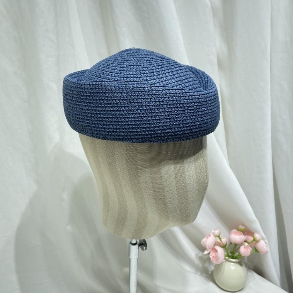 Elegant Flight Attendant Hat Teardrop Vintage Sun Hat Fashion Straw Beret Hat Cocktail Event