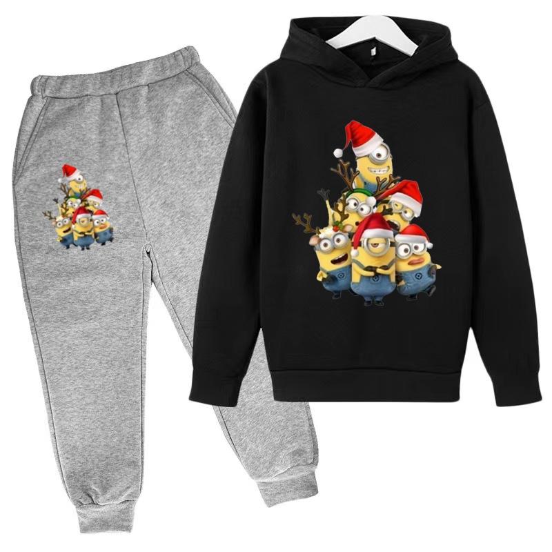 Kids Hoodie Print Clothes Coat+Pants 2P Boy Girl Toddler 3-12Years Birthday Gift Casual Top Party Pullover Sweatshirt Sports Set
