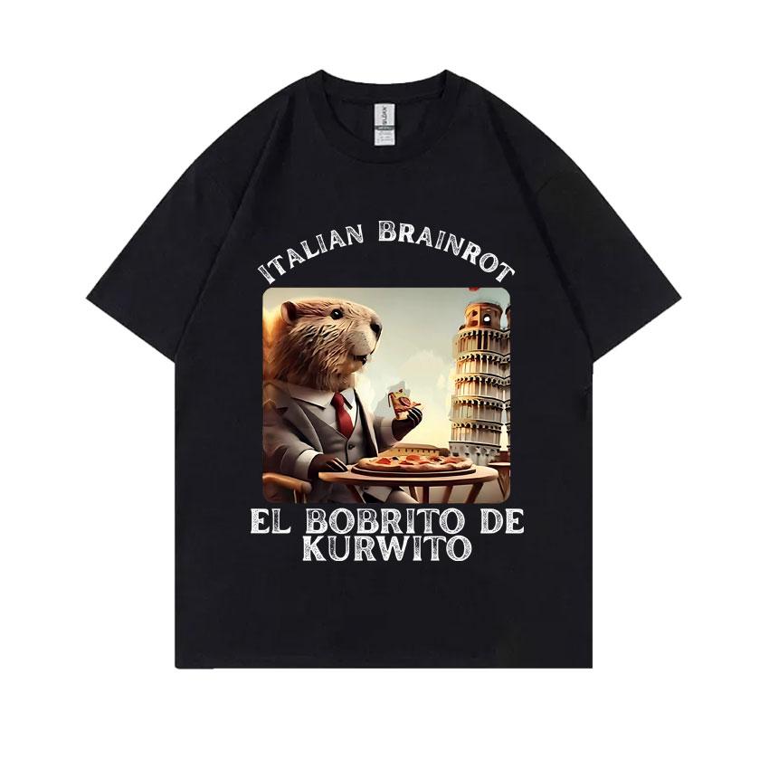 Hot Sale Italian Brainrot Funny Meme T Shirt Tralalero Tralala Tung Tung Tung Sahur Brr Brr Patapim Bombardiro Crocodilo T-shirt