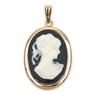 [R3663] - Gold Plated Pendant 'Cameo' Black Gold - 30x23 Mm