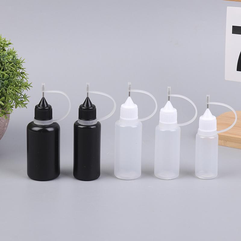Diy Quilling Tool Empty Needle Tip Glue Bottle With Black Cap Liquid Dropper Containers With Silicone Rings For Crafting