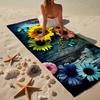 Floral Butterflies Wooden Background Beach Towel, Super Soft Microfiber, Gift for Her/Him, Birthday, for Pool, Beach, Travel, Home Decor Fan gifts